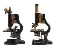 Two Bausch & Lomb Black Lacquered Microscopes