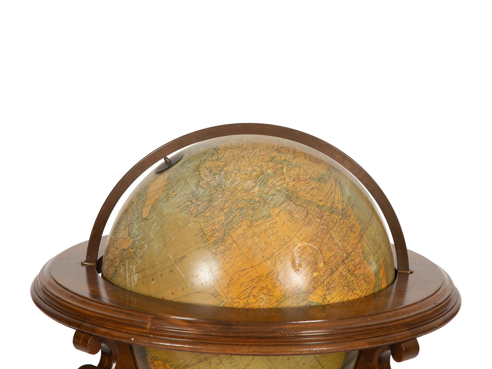 A Georgian Style Terrestrial Globe on Mahogany Stand