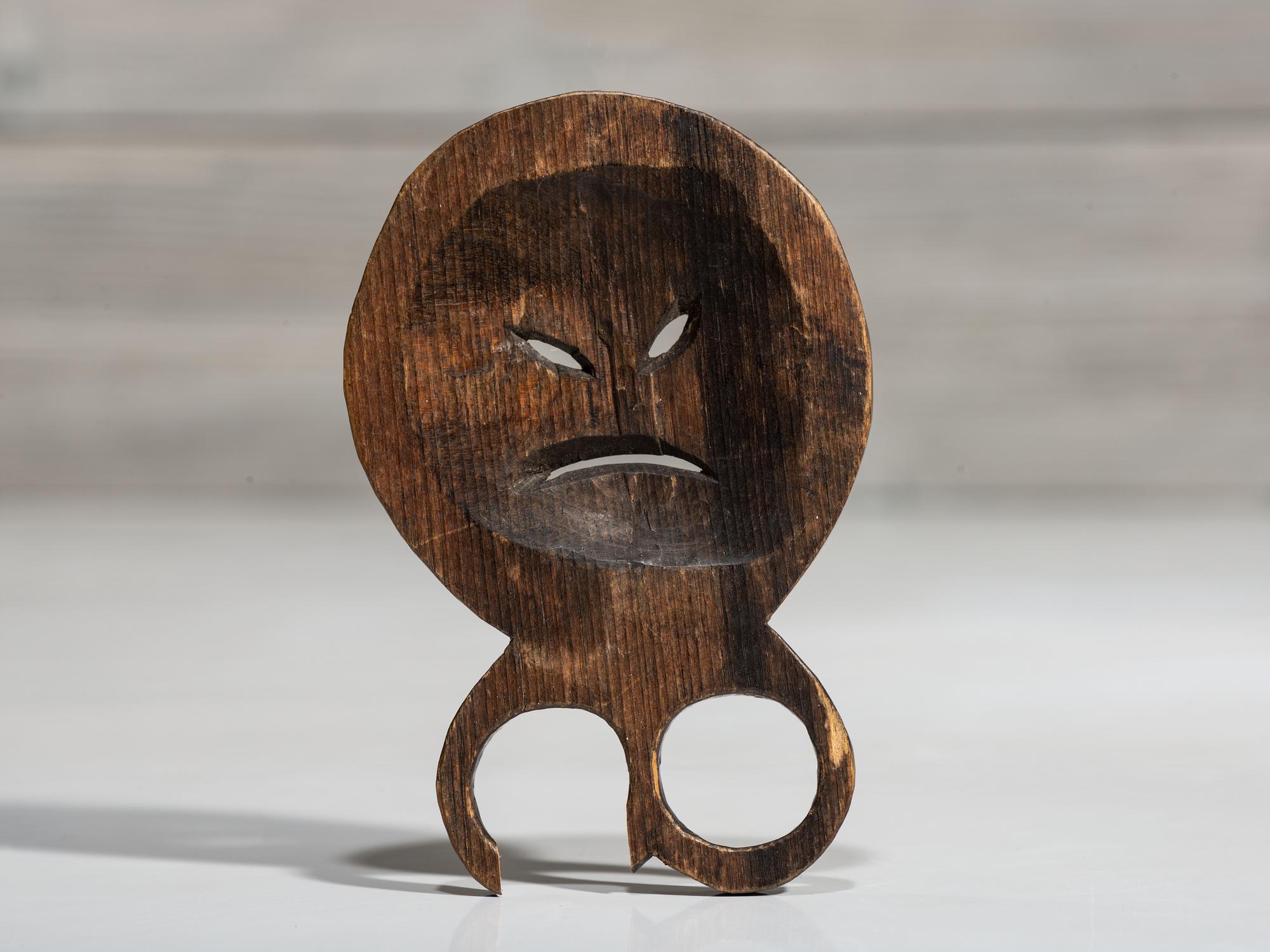 Central Yup'ik Carved Wood Finger Mask, Female