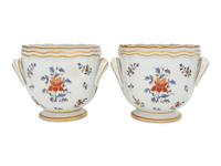 A Pair of French Porcelain Cache Pots