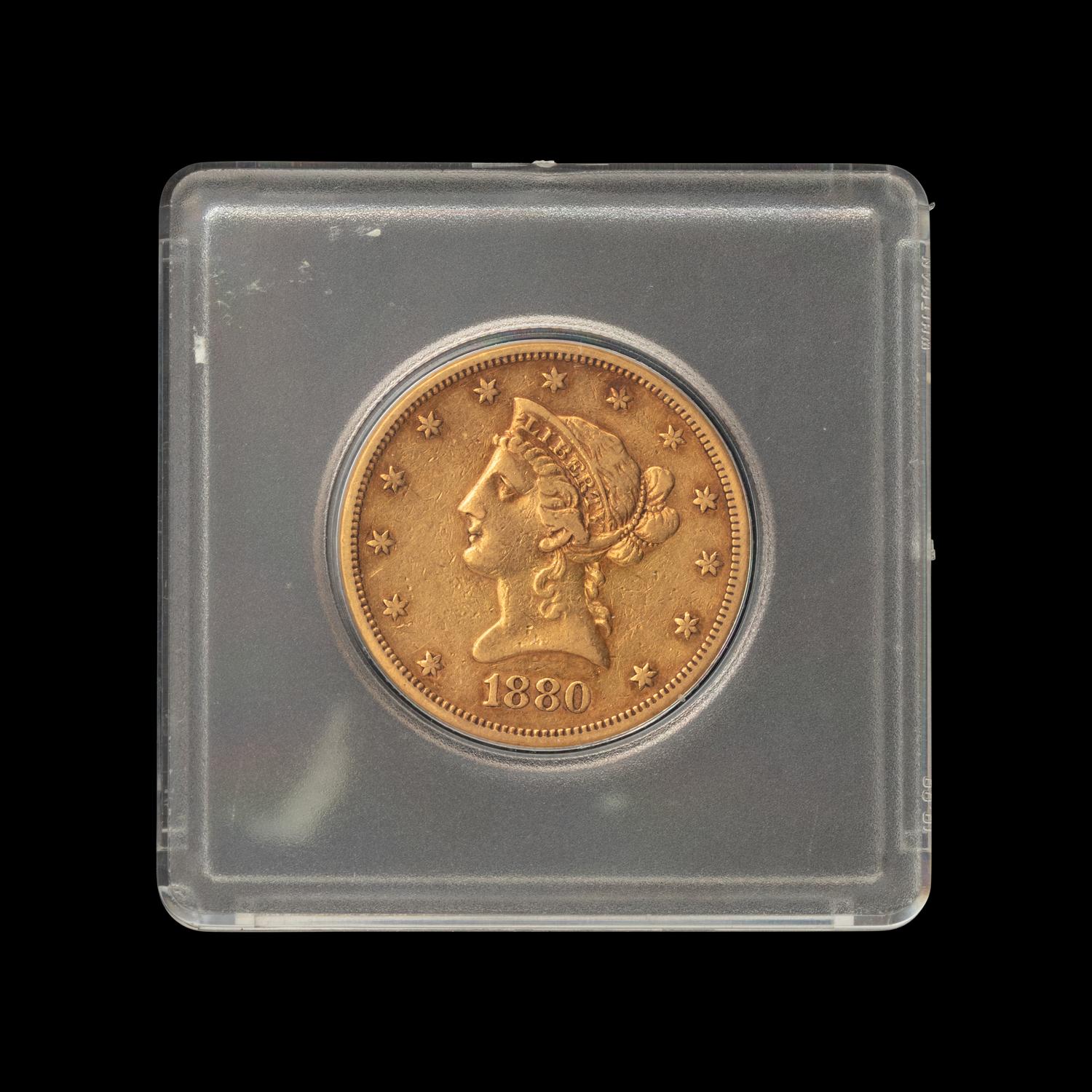 An 1880-S Liberty Head $10 Gold Coin
