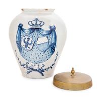 A Delft Blue and White Tobacco Jar