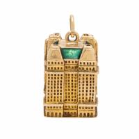 Yellow Gold and Enamel Plaza Hotel Charm