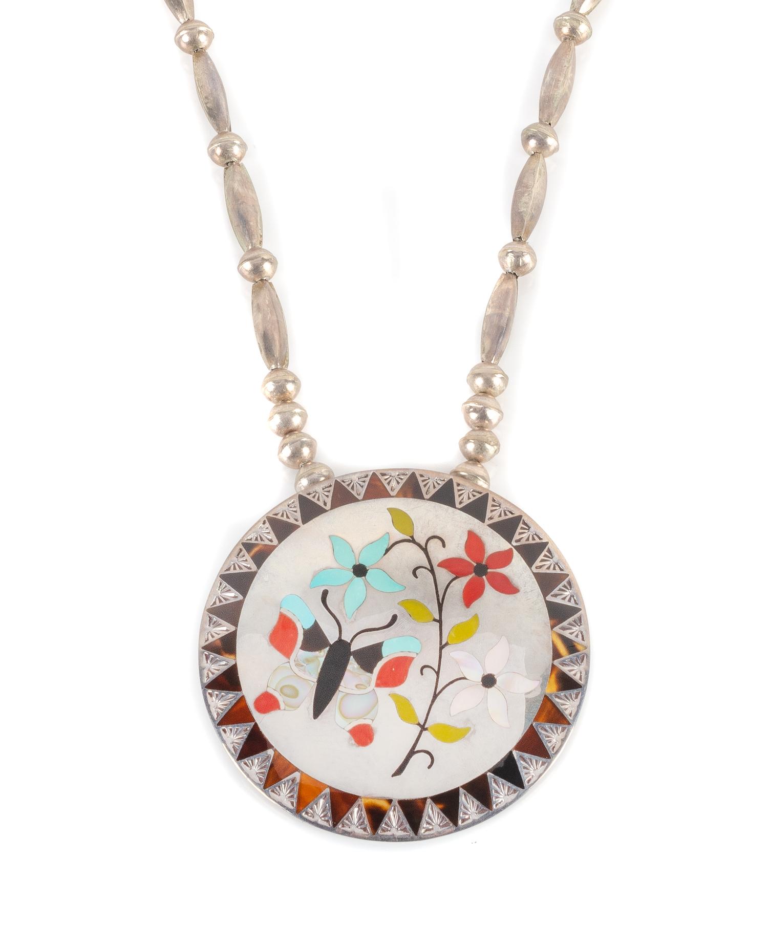 Gary and Serena Banteah Length 12 inches; diameter of pendant 3 inches. — (Zuni, 20th Century)