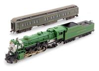 A United Scale Models Polychrome HO-Gauge Southern Railroad 4-6-2 Locomotive and Tender