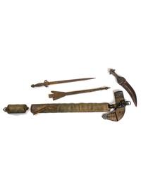 A Short Sword and Scabbard and a Dagger with Sheath