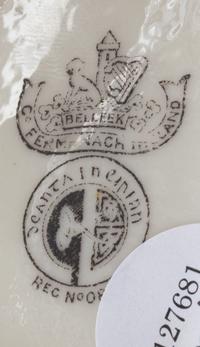 Six Belleek Articles Width of widest 5 1/2 inches. — THIRD BLACK MARK THROUGH SIXTH GOLD MARK (1926-1993)