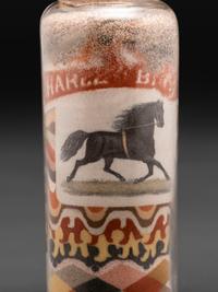 A Pair of Andrew Clemens (American, 1857-1894) 'Sweetheart' Sand Bottles