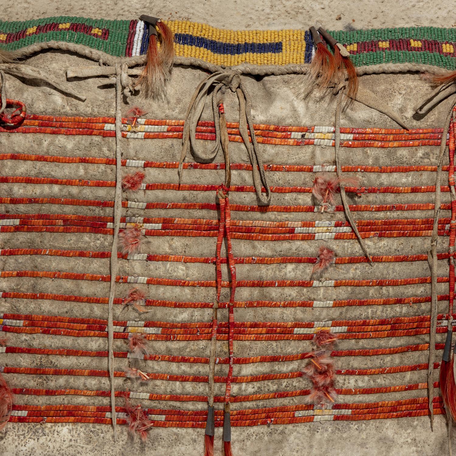 Sioux Quilled and Beaded Hide Possible Bag