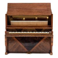 A Parquetry Upright Piano Height 4 3/8 x width 5 1/4 x depth 2 3/8 inches. — John Masterman