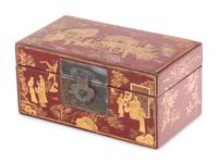 A Chinese Export Lacquer and Parcel-Gilt Table Casket