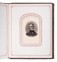 Patriotic album containing 24 engraved CDVs of Union generals. New York: Leavitt & Allen, 1862.