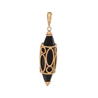 YELLOW GOLD AND ONYX PENDANT