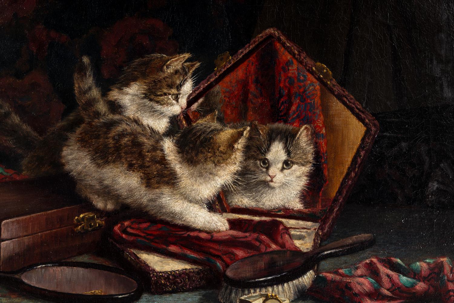 Kittens in a Basket and Kittens at the Mirror (a pair of works)