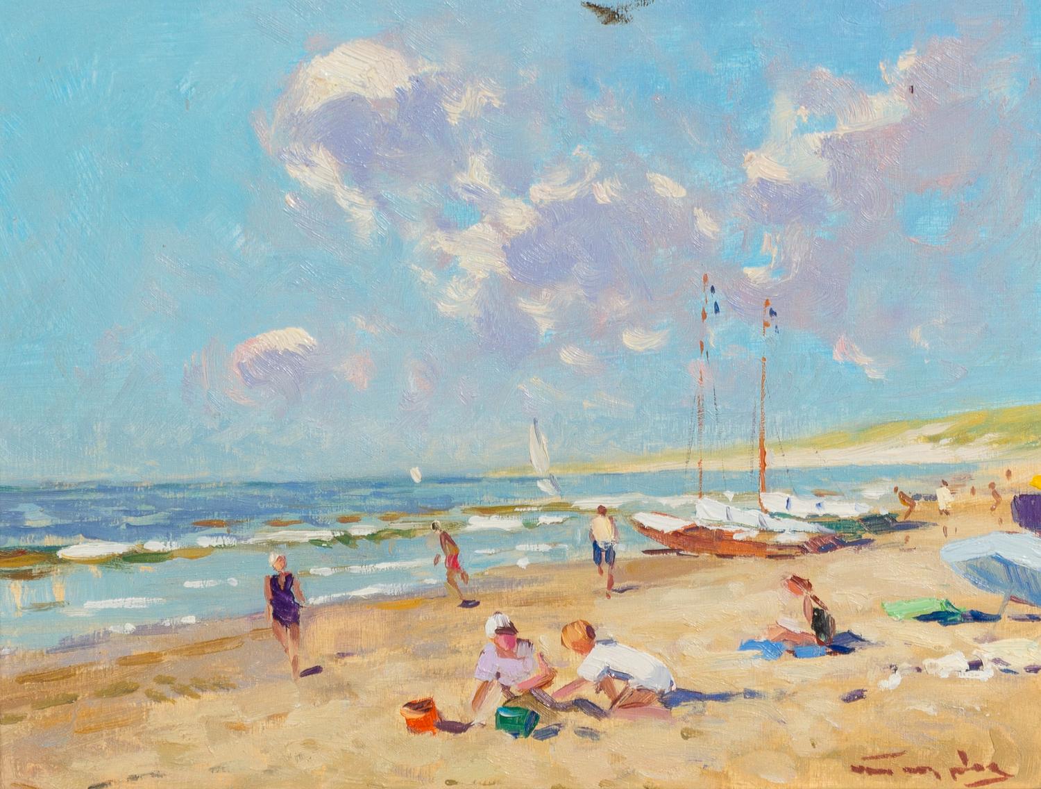 Niek van der Plas, (Dutch, b. 1954), Beach Scene