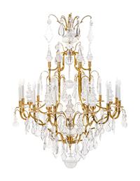 A French Gilt Metal Twelve-Light Chandelier