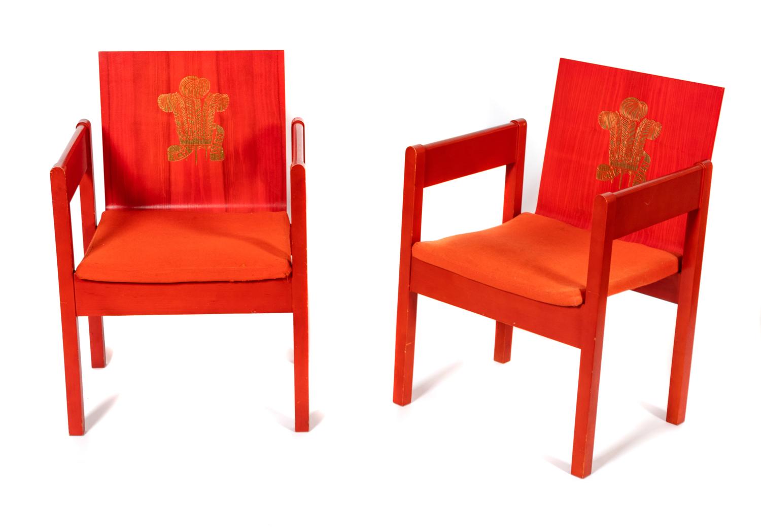 A Pair of Prince of Wales Investiture Chairs — MADE IN 1969, DESIGN BY LORD SNOWDON