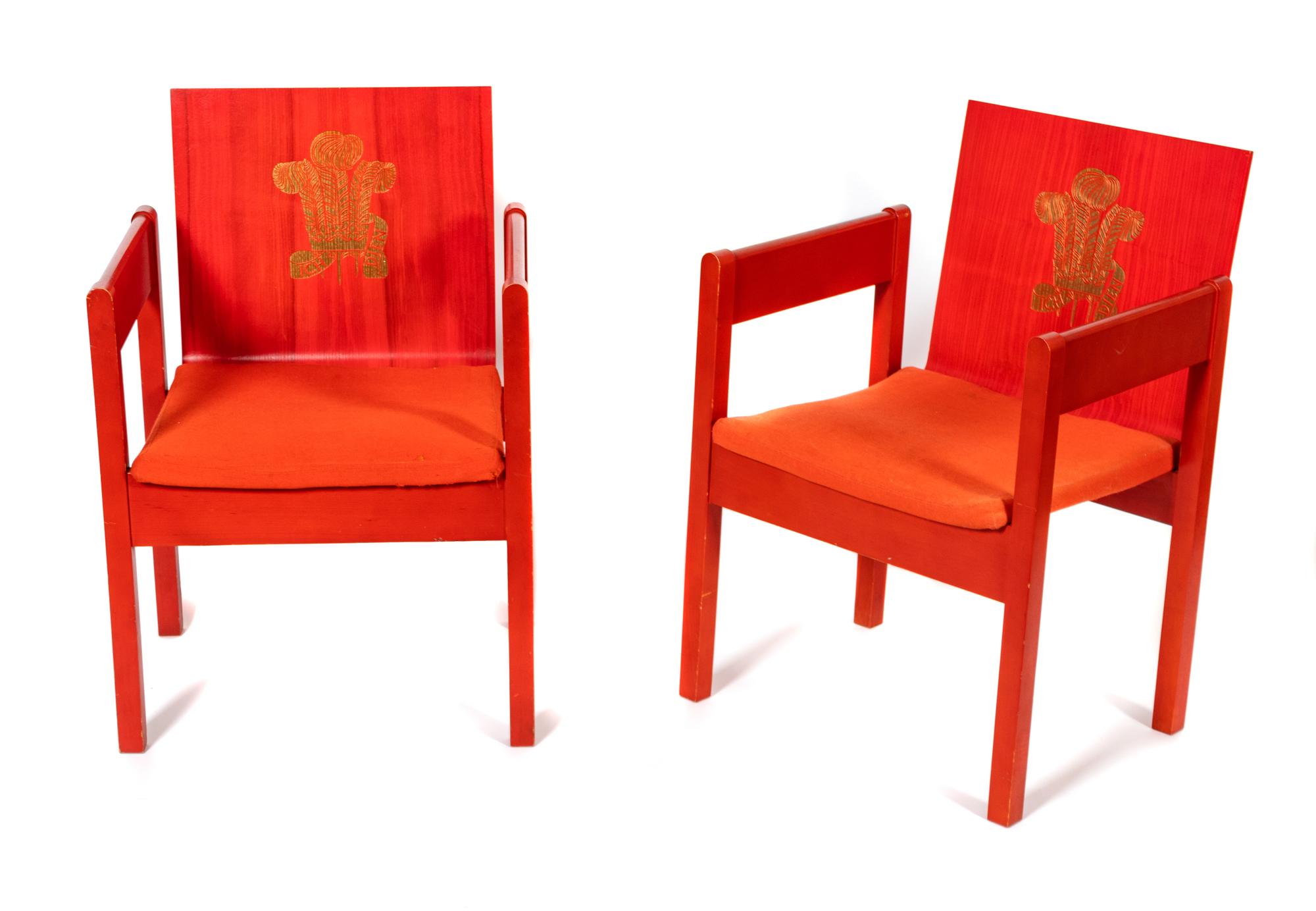 A Pair of Prince of Wales Investiture Chairs — MADE IN 1969, DESIGN BY LORD SNOWDON
