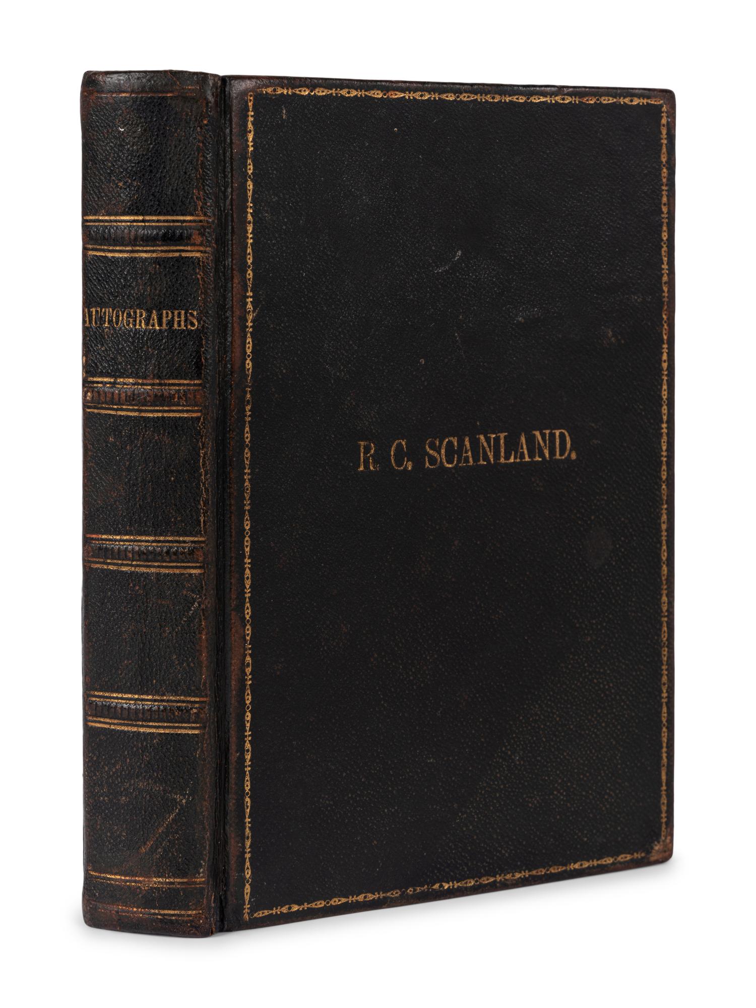 [LINCOLN, Abraham (1809-1865), and others--AUTOGRAPH ALBUM]. An autograph album, c.1860’s, assembling more than 140 signatures and inscriptions by various statesmen, military officers and other prominent figures of the Civil War Era, including three present, past or future Presidents.