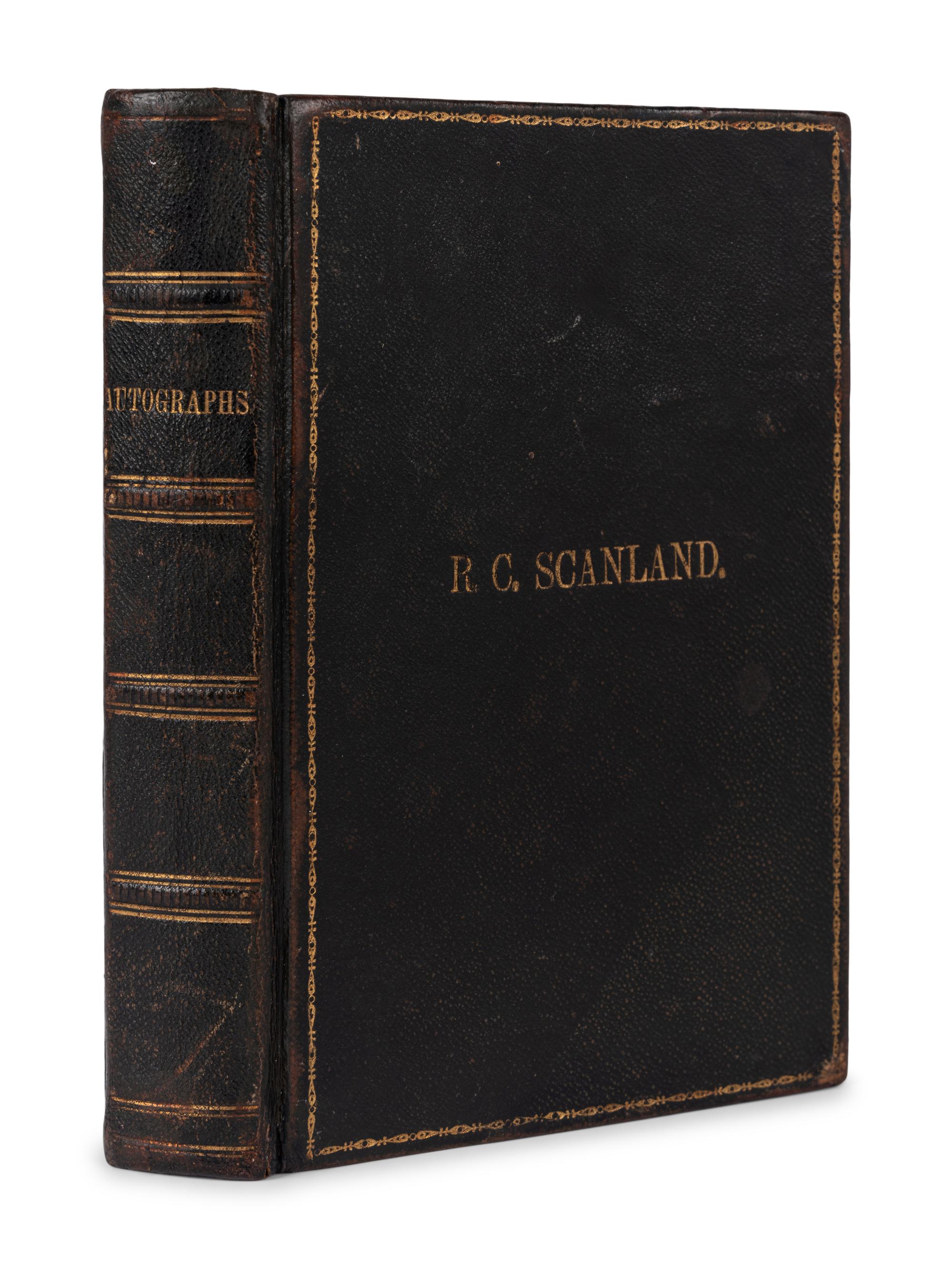 [LINCOLN, Abraham (1809-1865), and others--AUTOGRAPH ALBUM]. An autograph album, c.1860’s, assembling more than 140 signatures and inscriptions by various statesmen, military officers and other prominent figures of the Civil War Era, including three present, past or future Presidents.