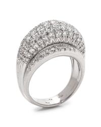 A Platinum and Diamond Bombe Ring,
