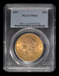A United States 1897 Liberty Head $20 Gold Coin