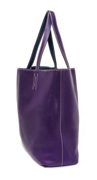 An Hermes Bleu/Violet 45cm Taurillon Clemence Double Sens Tote, 17.5" x 15.5" x 5".