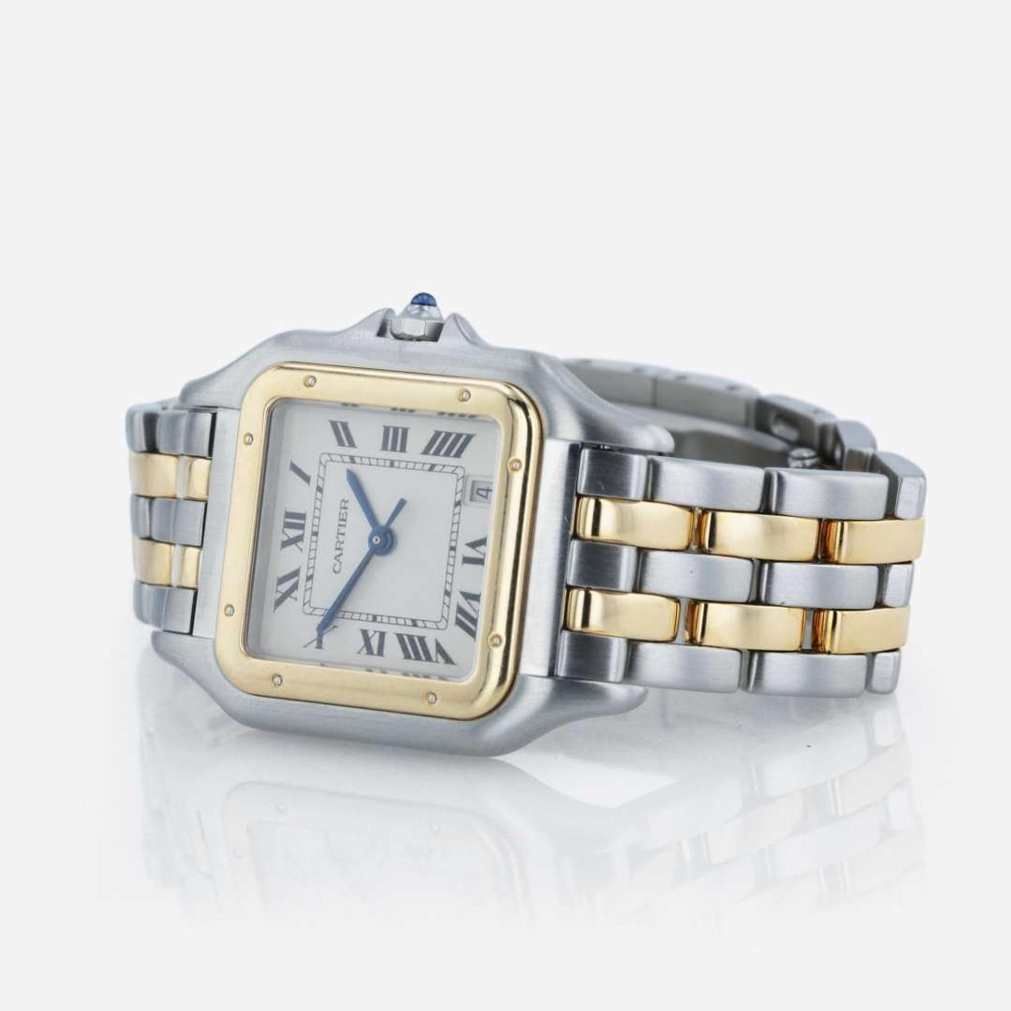 Stainless steel and gold two-tone, Panthère de Cartier watch Midsize Ref, 1100