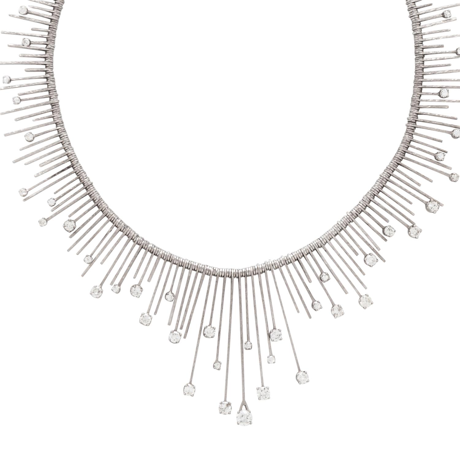 WHITE GOLD AND DIAMOND FRINGE NECKLACE
