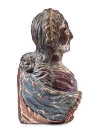 An American Carved and Painted Pine Nautical Figurehead