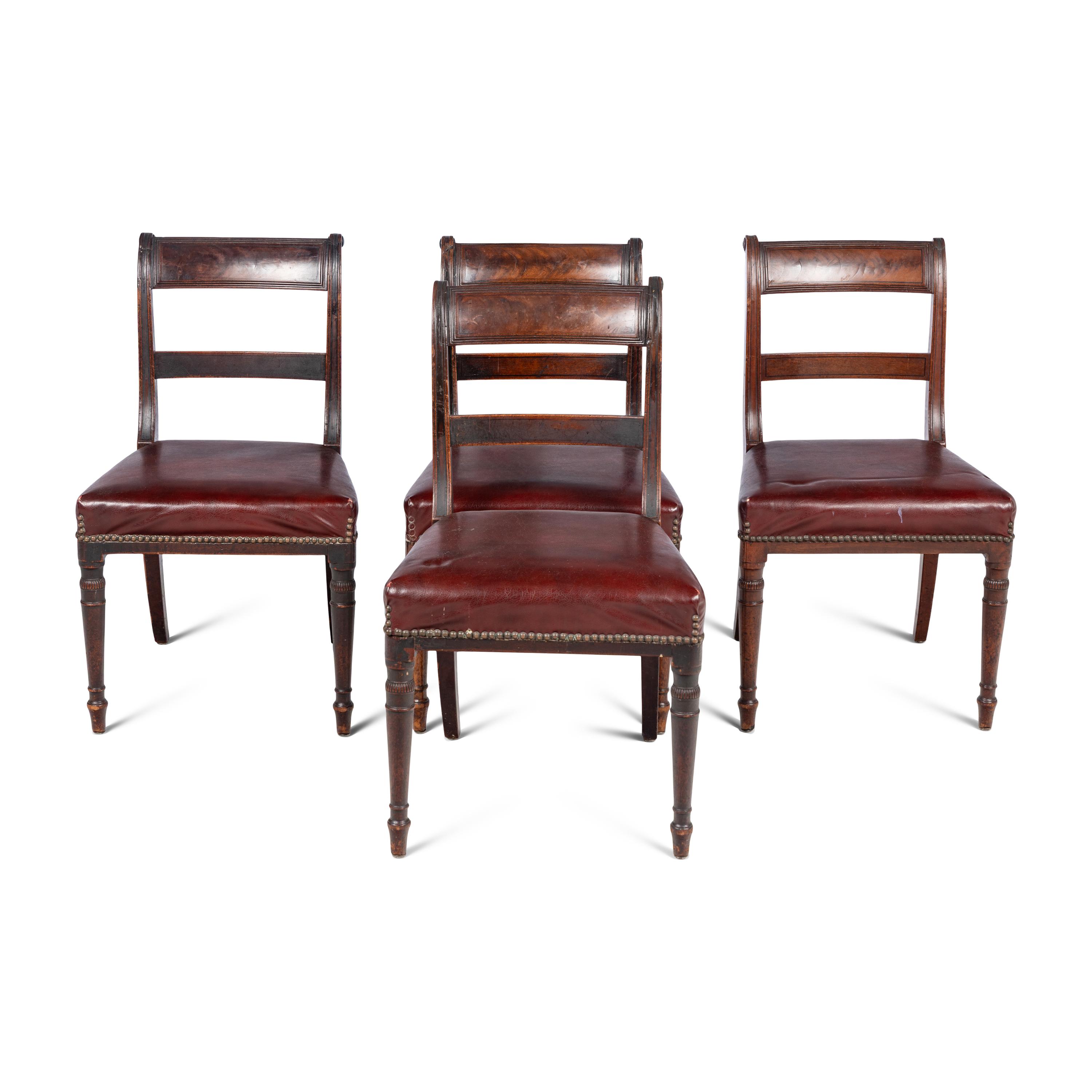 A Set of Four Regency Style Mahogany Dining Chairs