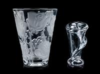 A Verlys Frosted Glass Vase Height 7 1/2 inches.