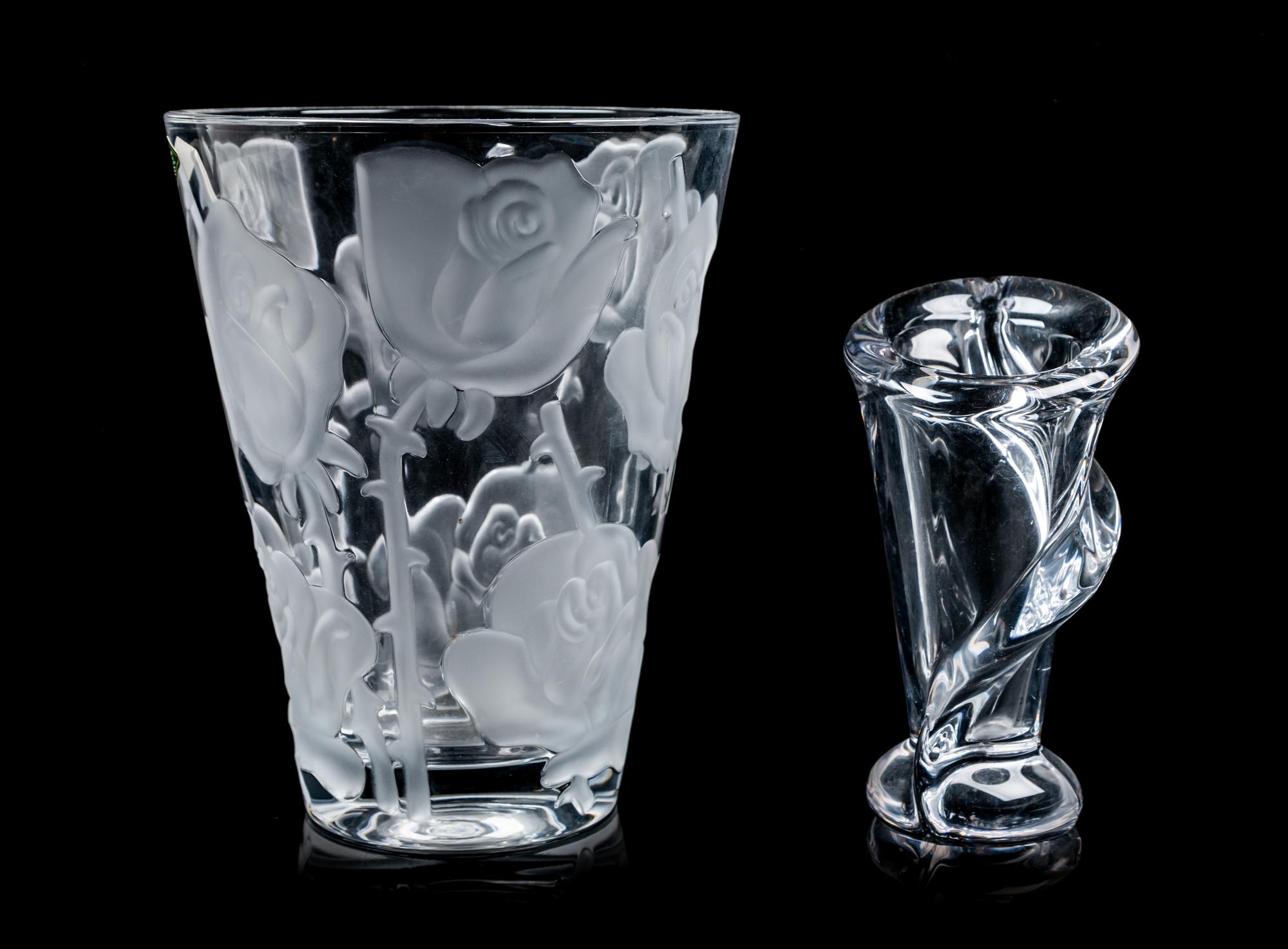 A Verlys Frosted Glass Vase Height 7 1/2 inches.