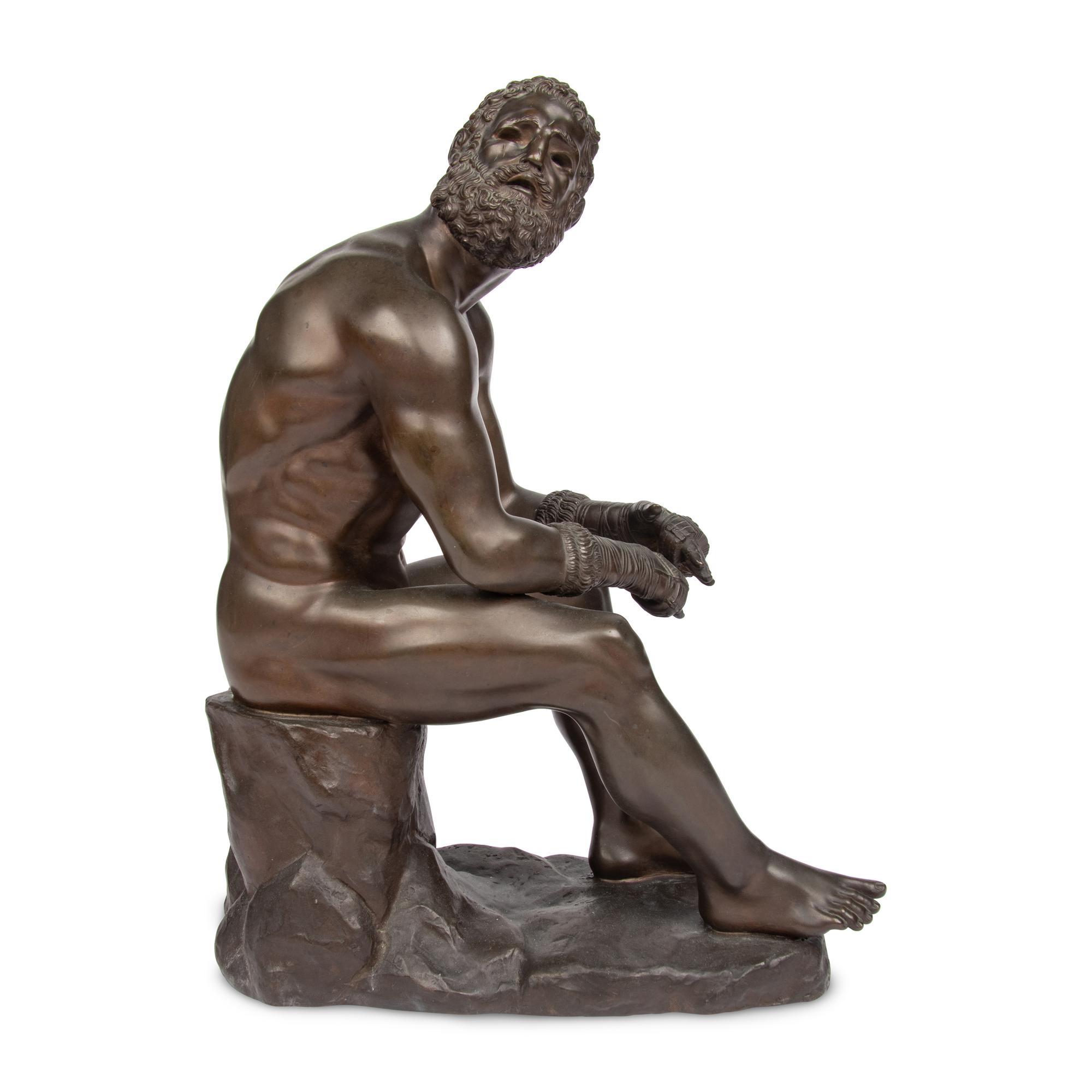 A Continental Bronze Figure of the Boxer of Quirinal