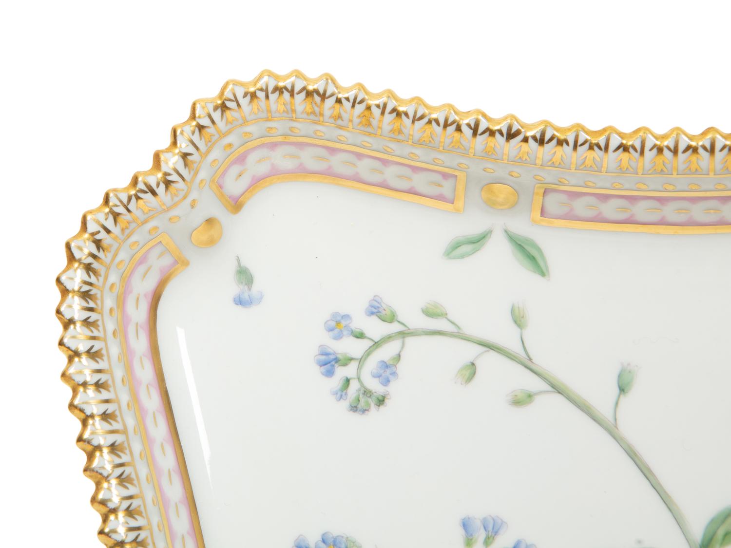 A Royal Copenhagen Flora Danica Porcelain Oblong Tray