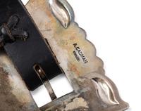 Sterling Silver Colorful Cluster Concha Belt
