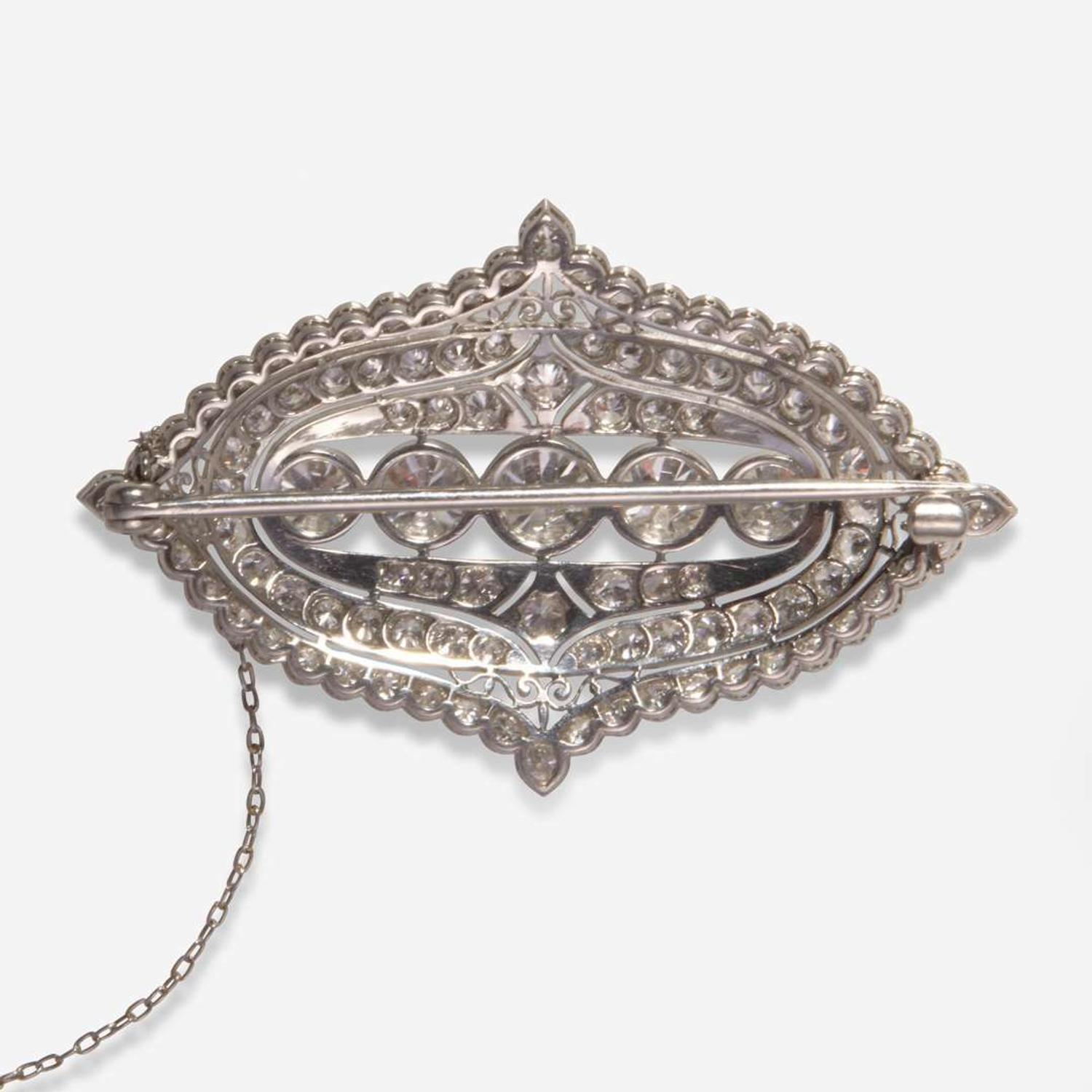 A Platinum and Diamond Brooch