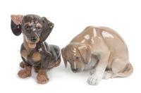 Two Royal Copenhagen Porcelain Figures Width of widest 10 inches. — 20TH CENTURY