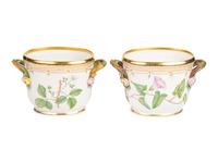 A Pair of Royal Copenhagen Flora Danica Porcelain Cache Pots