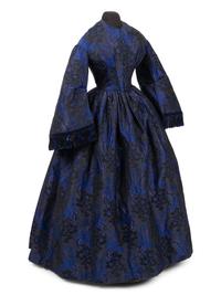 Floral Silk Jacquard Dress, 1860s