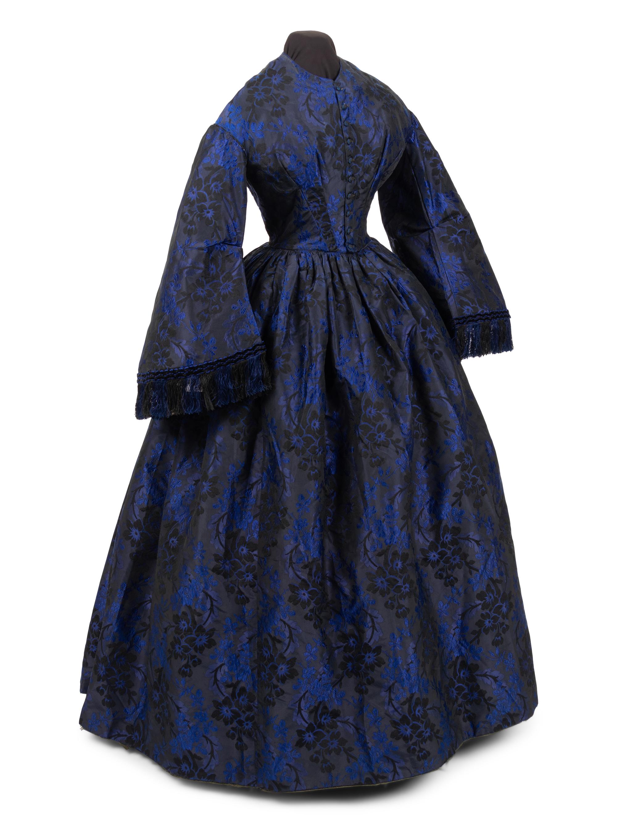 Floral Silk Jacquard Dress, 1860s