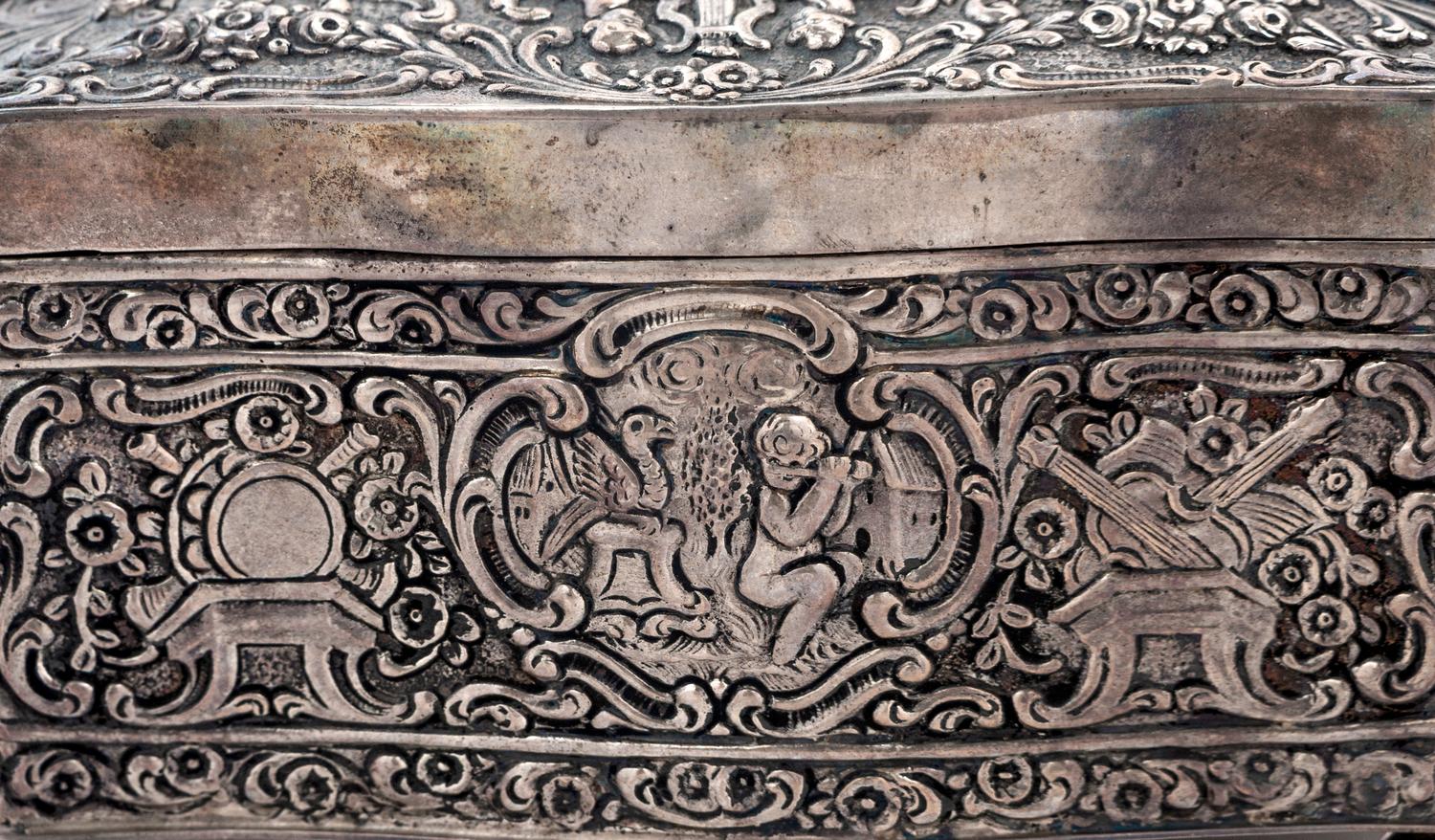 A Continental Silver Singing Bird Automaton Box