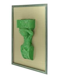 A Pair of Green-Painted Papier Mâché Figural Hanging Jardinières