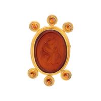 ELIZABETH LOCKE, CAMEO AND CITRINE BROOCH