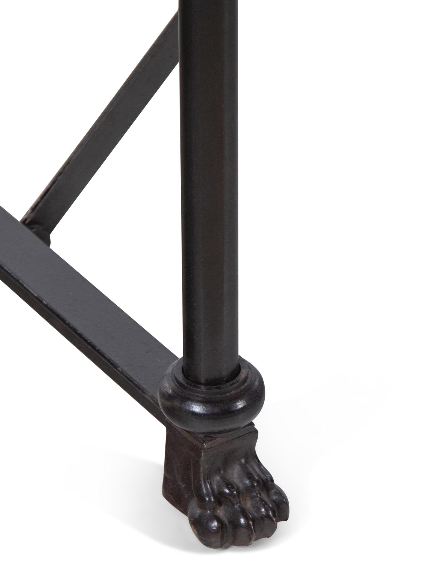 A Contemporary French Style Oak and Steel Console Table