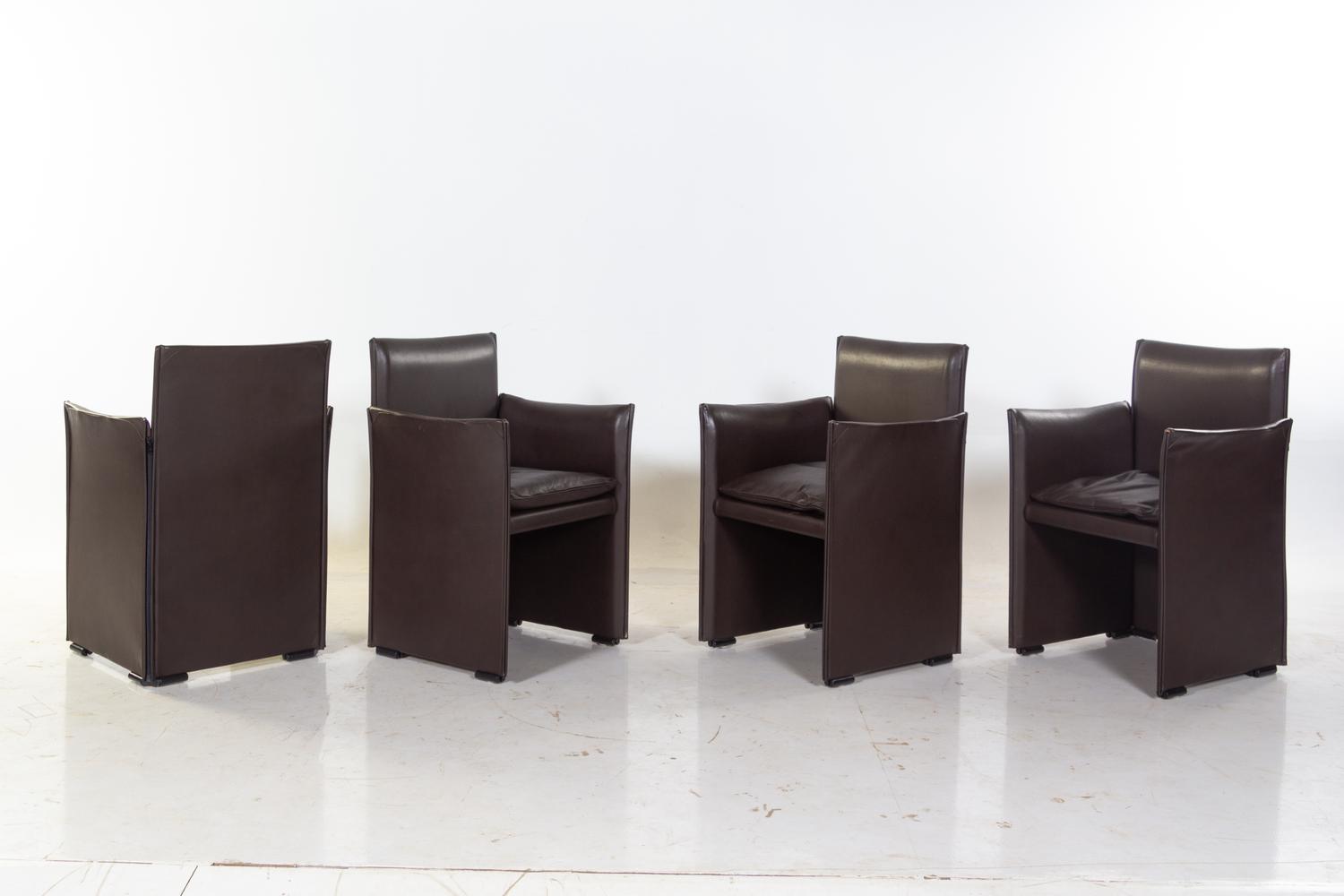 A Set of Eight Leather-Upholstered Armchairs (ETA #4)