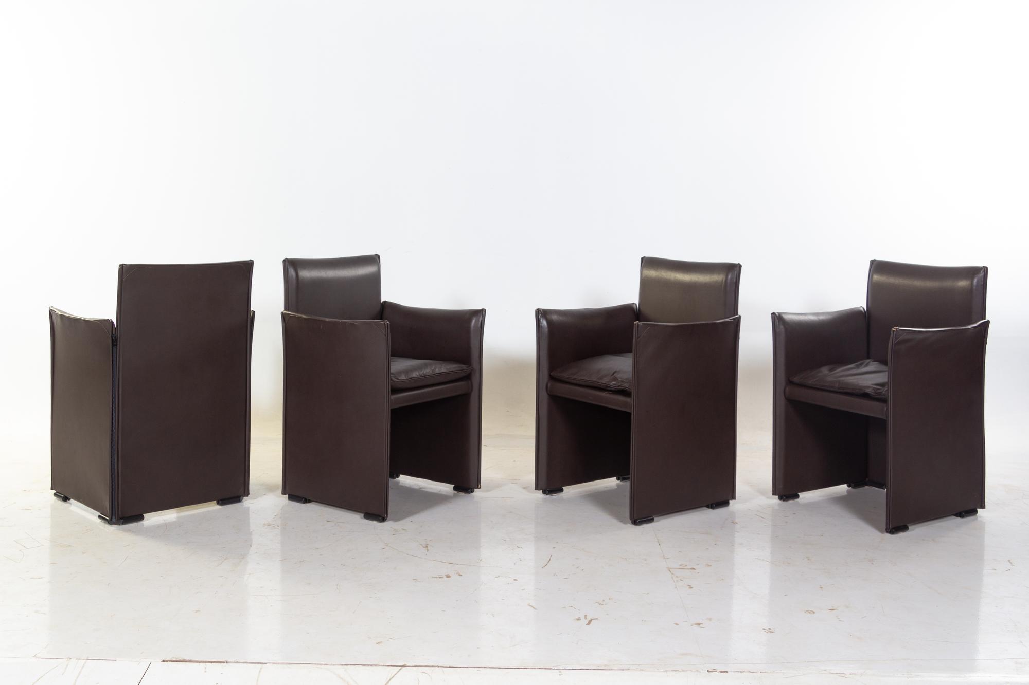 A Set of Eight Leather-Upholstered Armchairs (ETA #4)