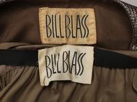 BILL BLASS, SILVER SNAKESKIN JACKET & SILK DRESS