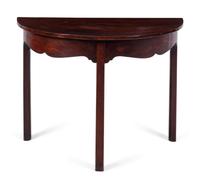 A George III Style Mahogany Demilune Table