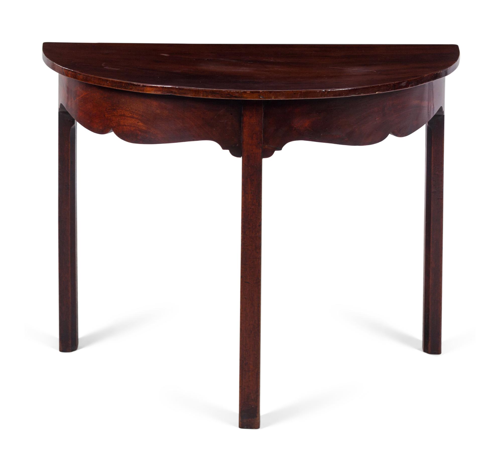 A George III Style Mahogany Demilune Table